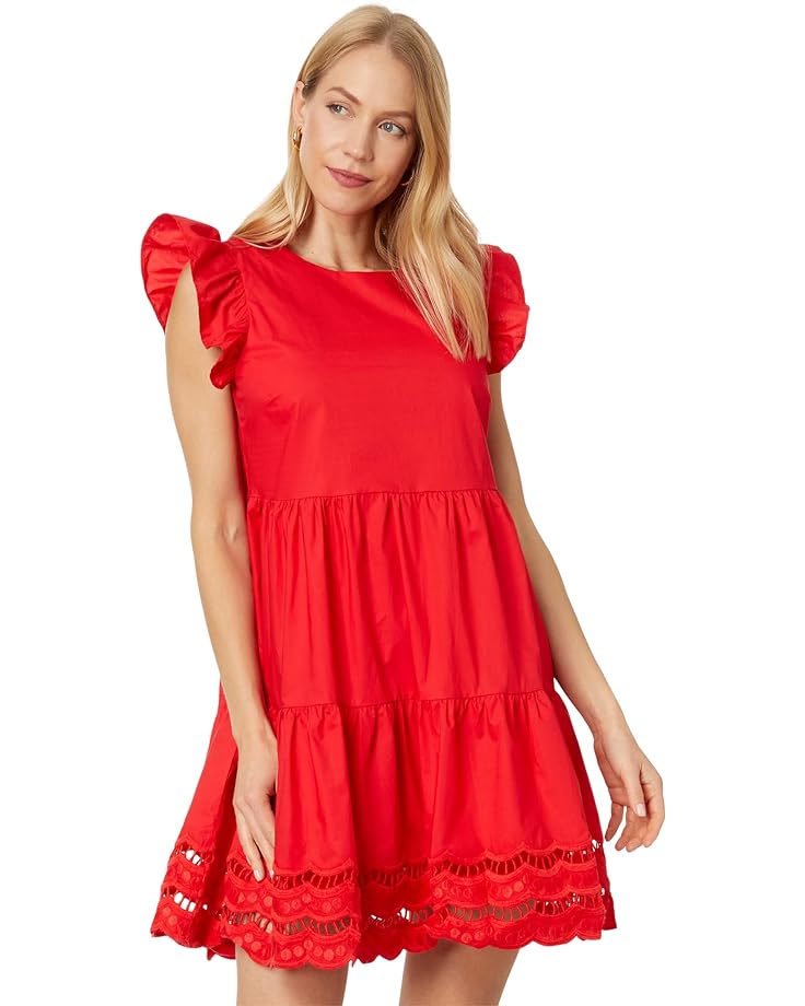 Vestido Rojo con Mini Detalles Bordados